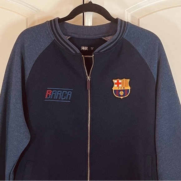 La Liga FC Barcelona Baseball Style Jacket - Men Size L - Blue - Picture 3 of 7